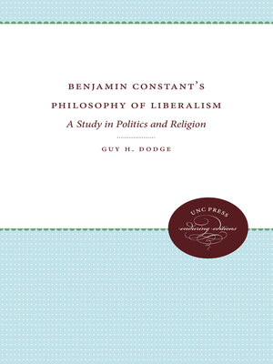 cover image of Benjamin Constant's Philosophy of Liberalism